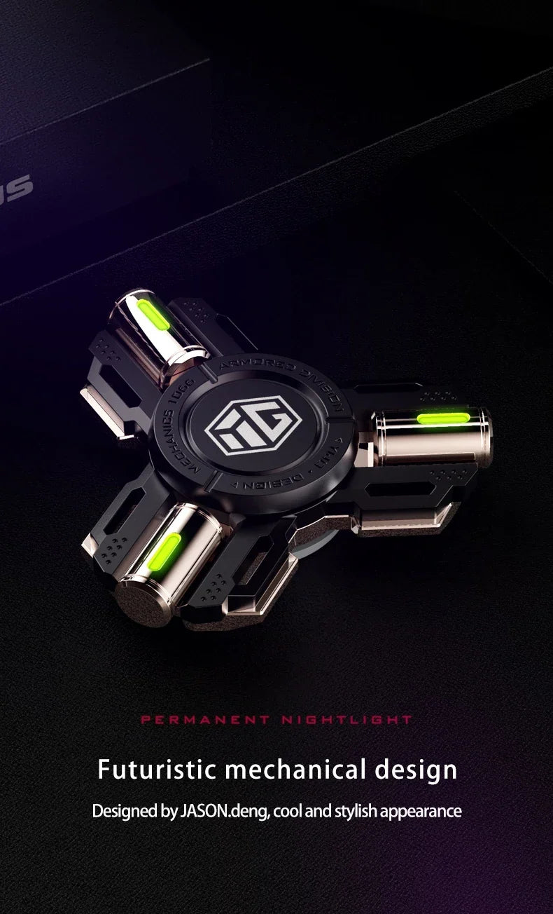 Glow Fidget Spinner Alloy EDC Long Spin Stress Relief