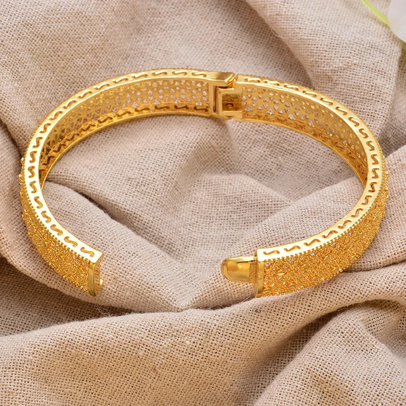 Gold Plated Bangles Luxury Arabic Wedding Bracelet