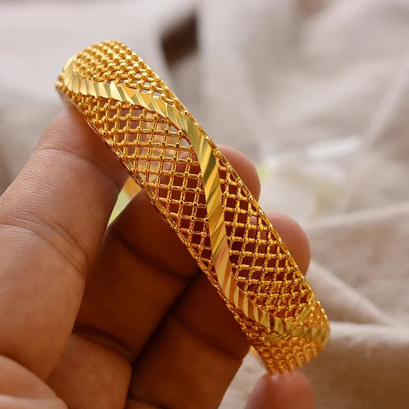 Gold Plated Bangles Luxury Arabic Wedding Bracelet