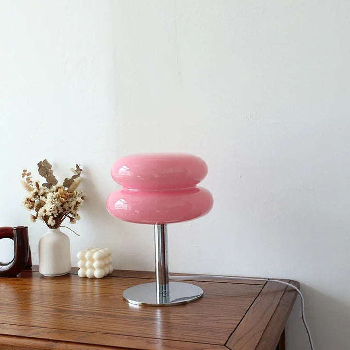 Macaron Glass Table Lamp Trichrome Night Light Eye Guard