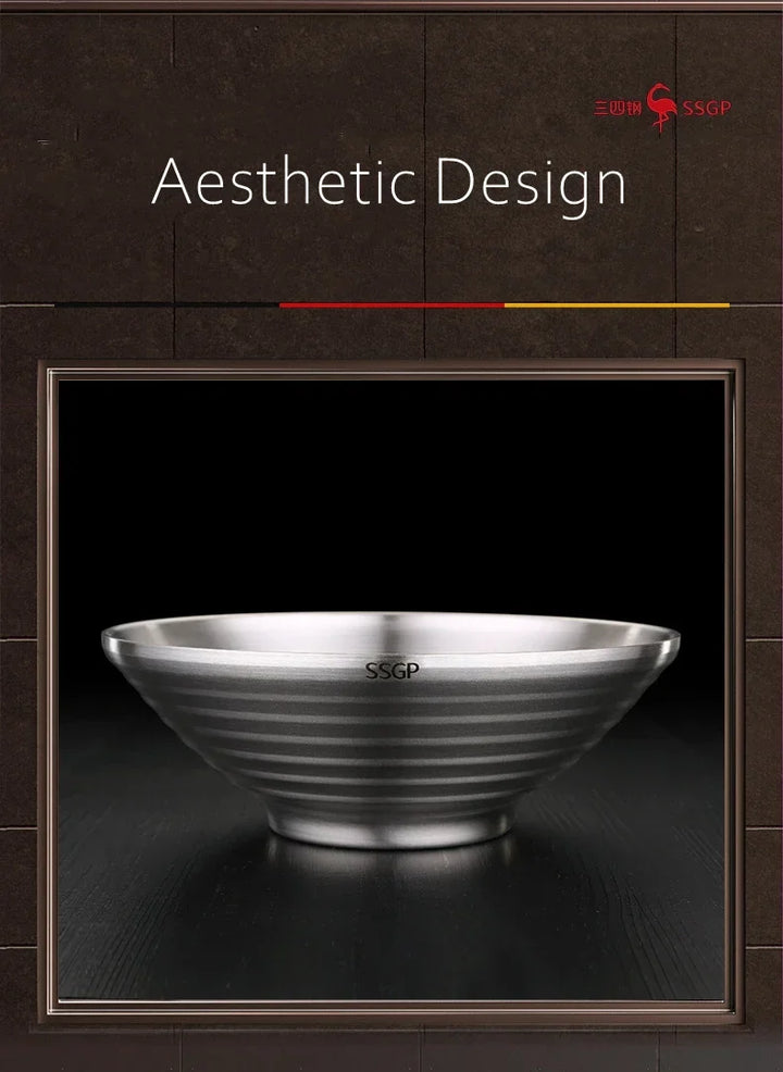 Stainless Steel Ramen Bowl 1.4L Insulating Christmas Gift