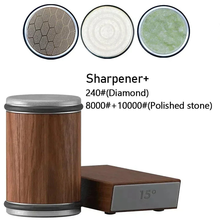 Rolling Diamond Knife Sharpener Kit with Magnetic Holder – 15° &amp; 20° Angle Roller Kitchen Tool 2026