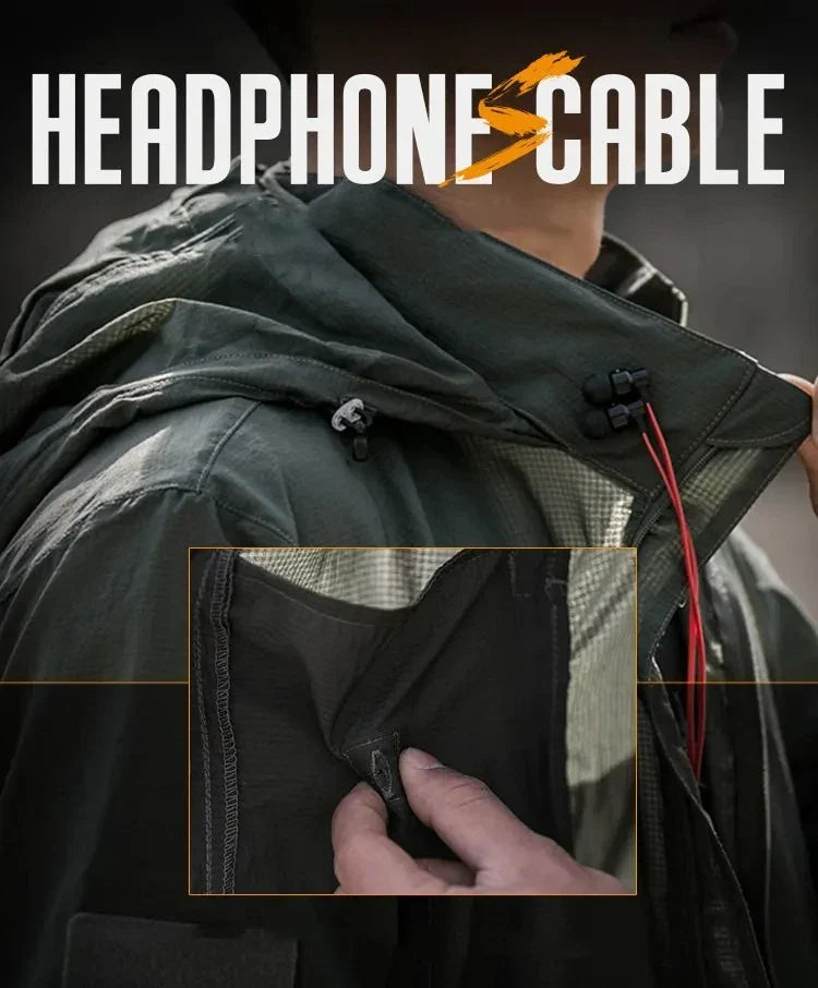 Lightweight Men’s Jacket - Tactical Zip, Polyester, Summer