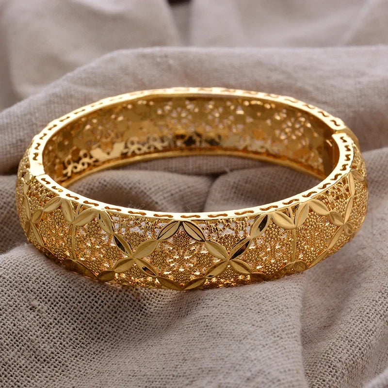 Gold Plated Bangles Luxury Arabic Wedding Bracelet