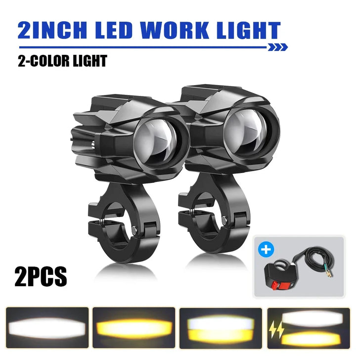 HAOLIDE LED Motorcycle Headlight 6000K – Auxiliary Fog Spot Light 3500K Strobe Off-Road Motorbike 2026