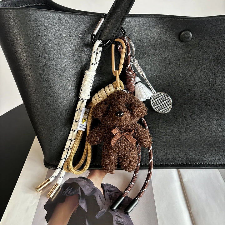 Plush Baseball Dog Key Chain Bag Charm Sport Cute Accessory