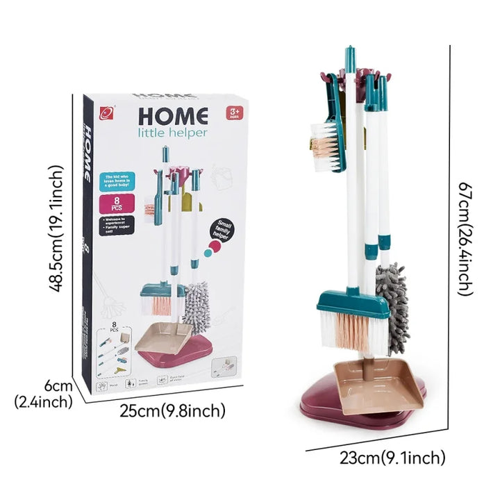 Kids Pretend Play Cleaning Set - Broom &amp; Vacuum Toy for Boys and Girls, 23-Piece Sanitation Fun