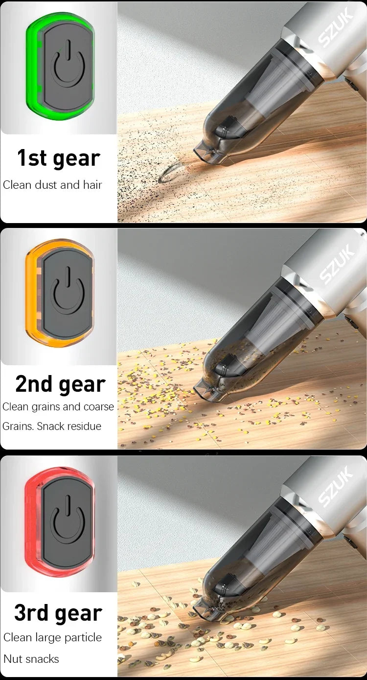 Car Vacuum Cleaner Wireless Mini Handheld Strong 6000mAh