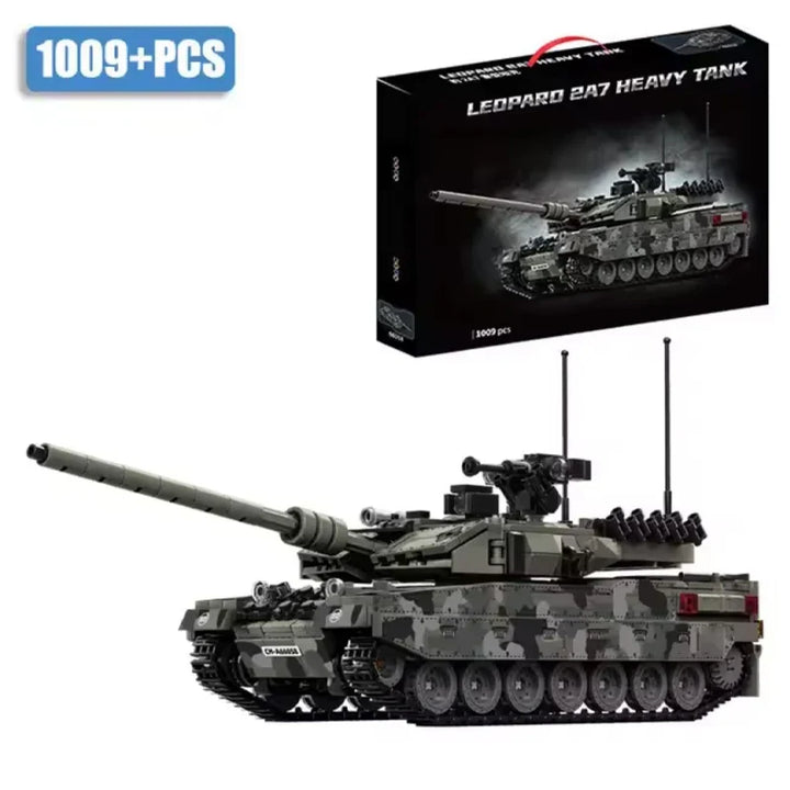 Military Tank Building Blocks Leopard 2A7 Model 1007 Pieces Camouflage Brick Set Fall 2026 Gift