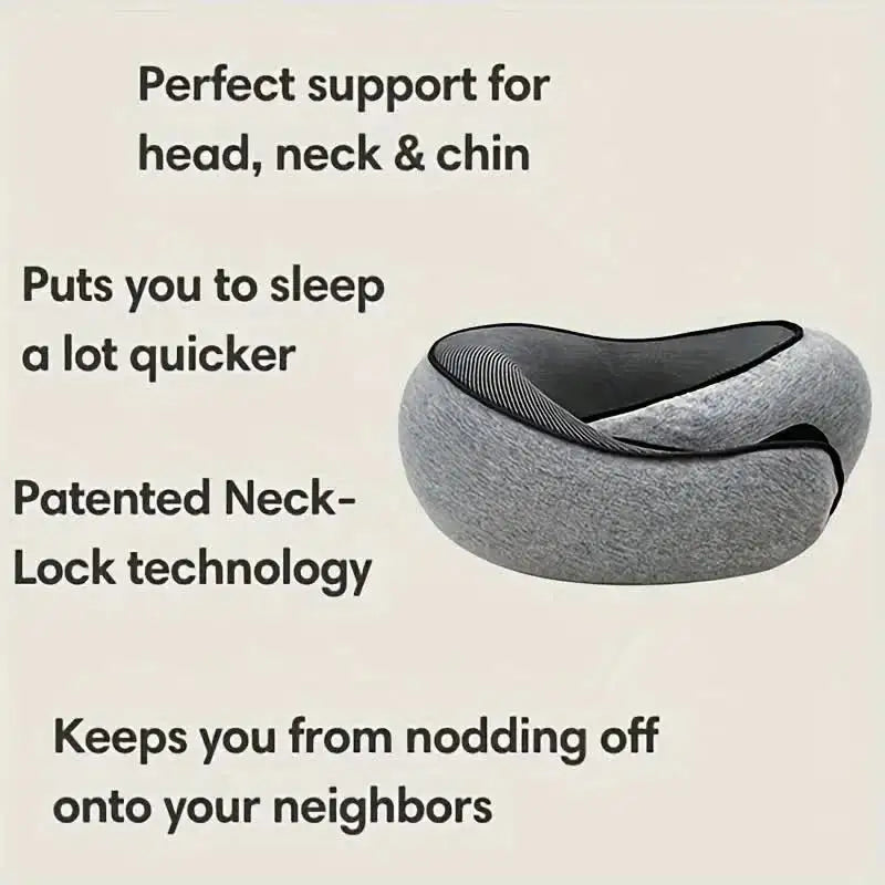 Memory Foam Travel Neck Pillow U Shaped Snail Style Portable Ergonomic Support For Summer Travel 2026 Cotton Cover