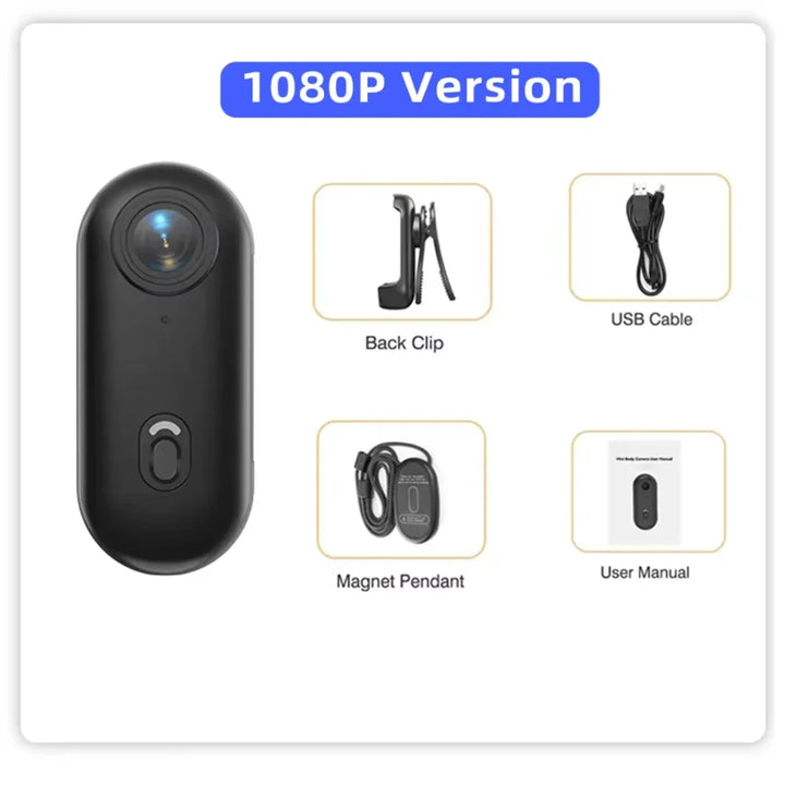 Mini Waterproof Action Camera with WiFi - Magnetic Body Chest Recorder 1080P Sports POV Helmet Cam