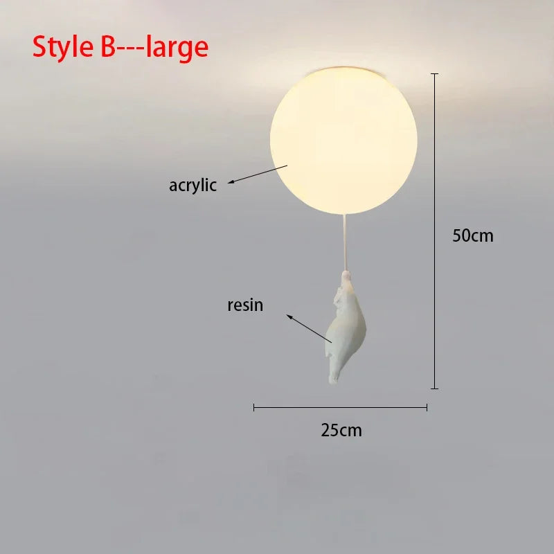Ceiling Light Bear Cartoon Acrylic Spheres – Kids Room Chandelier, Nursery Decor, TikTok Viral 2026 Gift