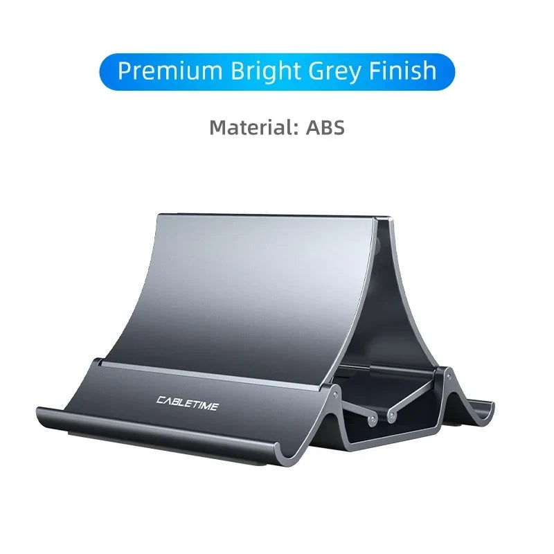 Vertical Laptop Stand with Silicone Grip - Dual Device Holder for MacBook &amp; Tablet, Heat Dissipation,