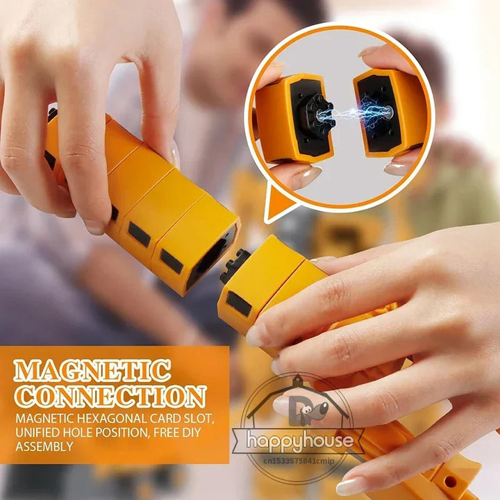 Magnetic Building Blocks Set - Transforming Robot Car Toy for Toddlers, STEM Learning Toy, Fall 2025 Gift Idea