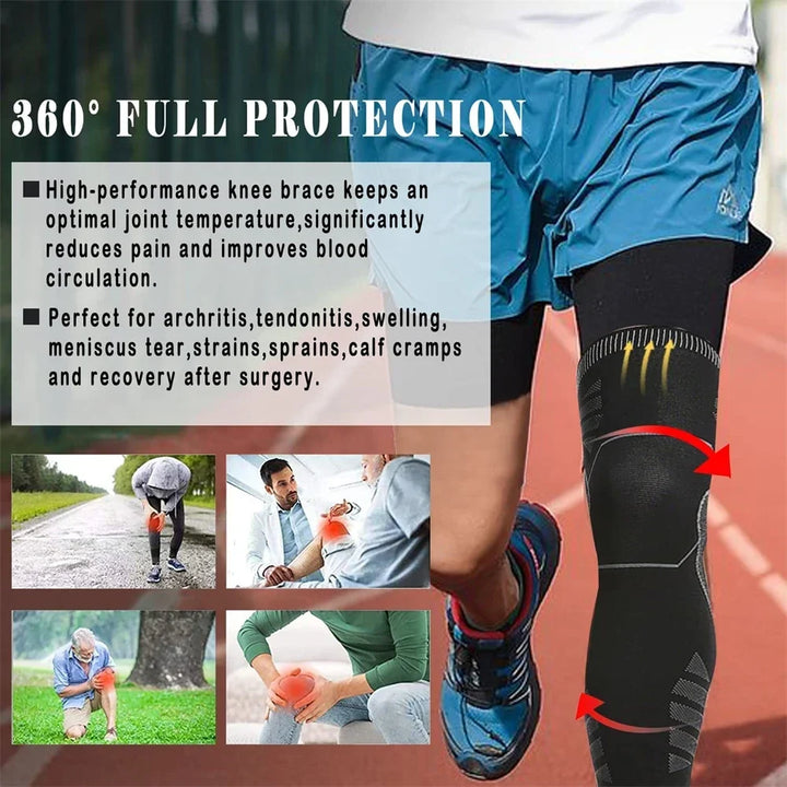 Full Leg Compression Sleeve Long Knee Support for Cycling Hiking Basketball – Pair 2026