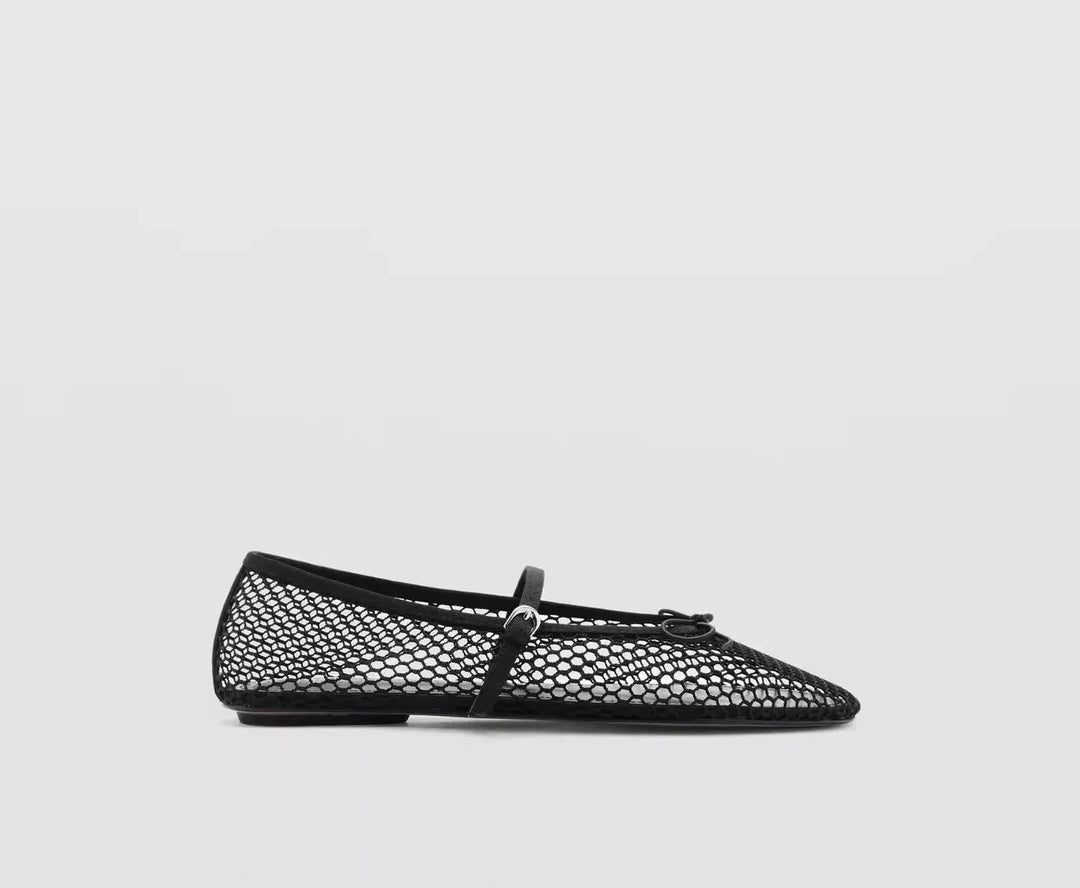 Breathable Women’s Ballet Flats - Mary Jane, Mesh, Summer