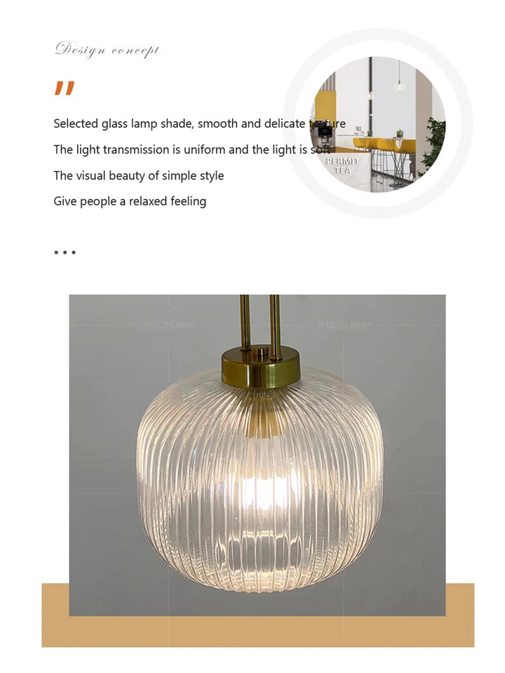 Japandi Glass Pendant Light Japanese Nordic Hanging Lamp Warm
