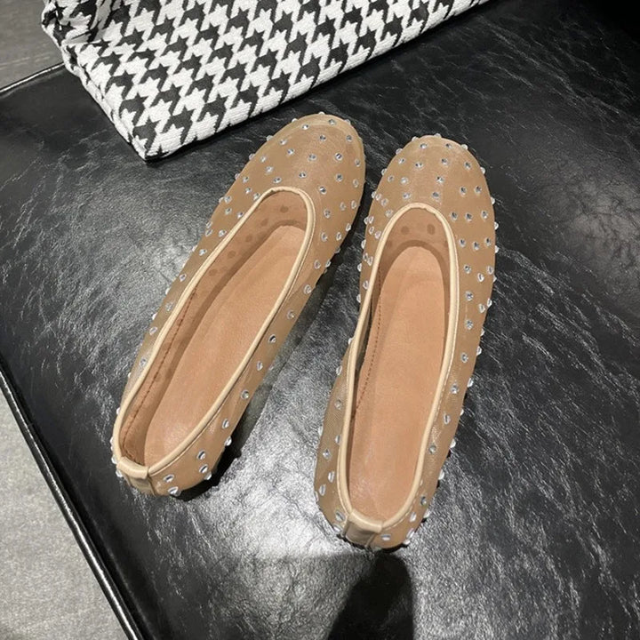 Breathable Women Ballet Flats - Mesh Crystal, Casual Walking