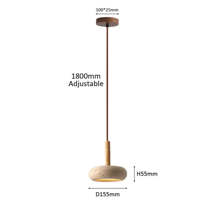 Japandi LED Pendant Lamp Yellow Stone Wabi Sabi Ambient Design
