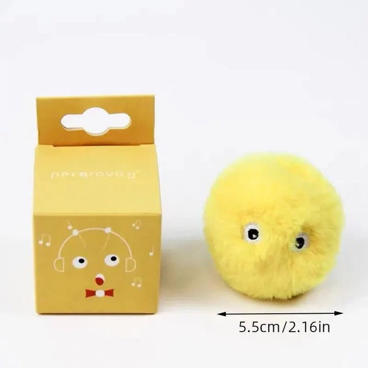 Interactive Cat Toy Ball - Plush Electric Catnip Training Squeak Sound Toy for Kittens
