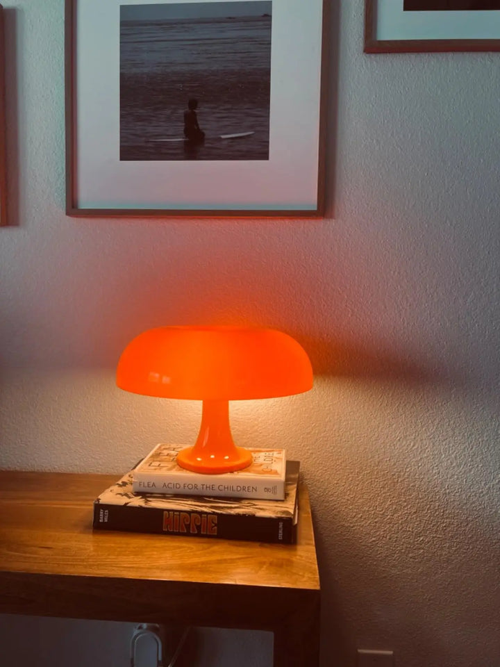 Japandi LED Mushroom Table Lamp Ivory Minimalist Bedside Lighting