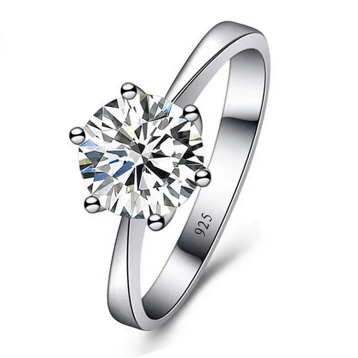 Engagement Ring Sterling Silver Solitaire Ring Austrian Crystal Fall 2026 Timeless Sparkle Gift Idea
