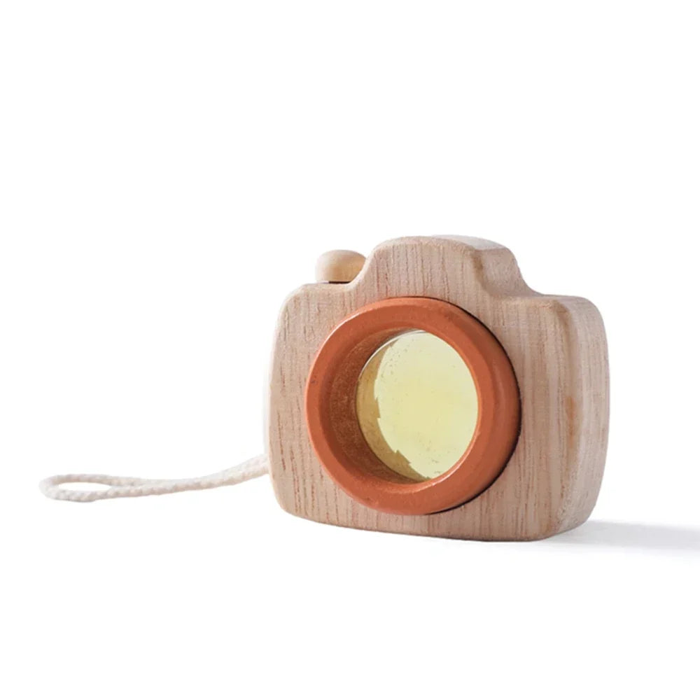 Wooden Montessori Camera Toy for Babies, BPA-Free, Safe Outdoor Gift for Toddlers, Encourages Creative Play and Skill Development