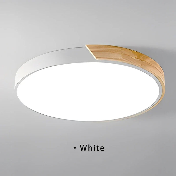 Japandi Led Ceiling Light Nordic Wood Modern Soft Glow Diffuser