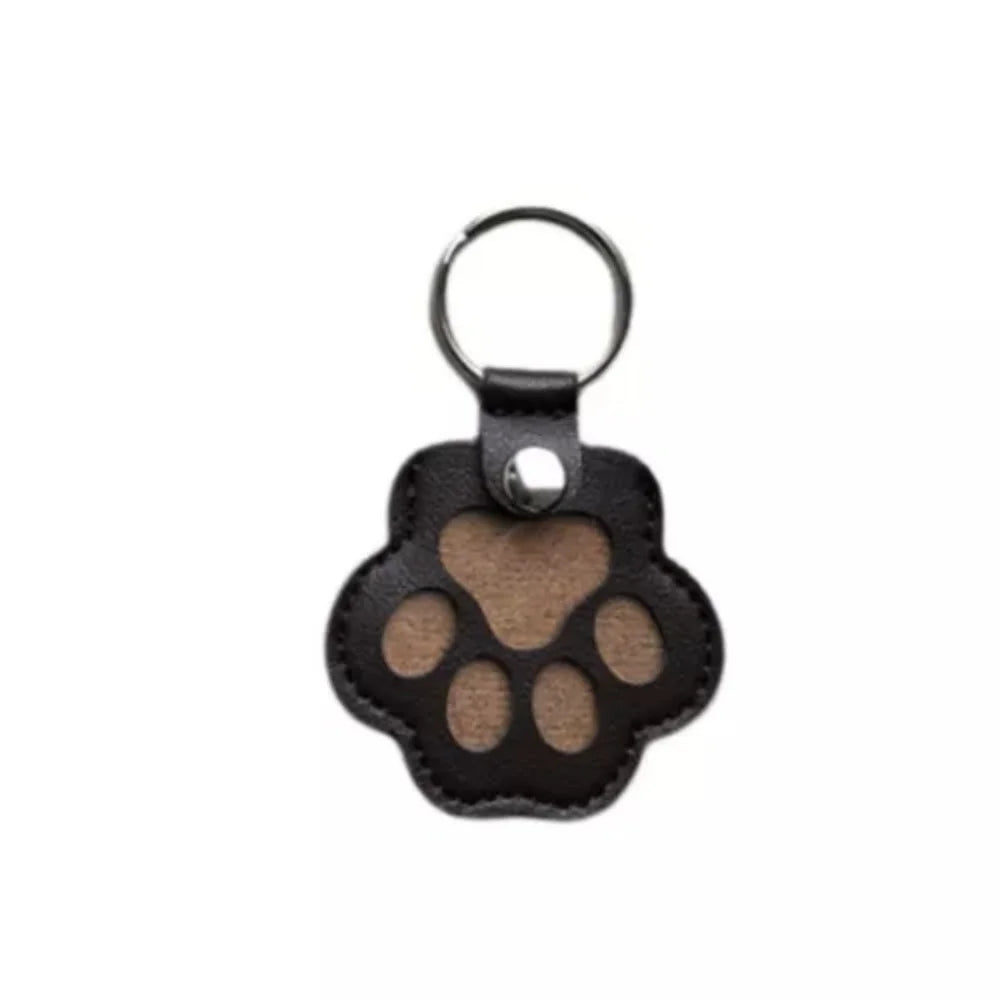 Pet Hair Keychain Paw Pendant PU Leather Hair Holder