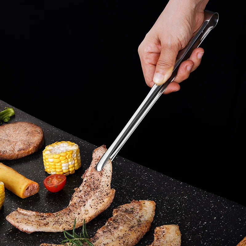 Stainless Steel BBQ Tongs Non-Slip Heat Resistant Grill Food Clip – Kitchen &amp; Outdoor 2026