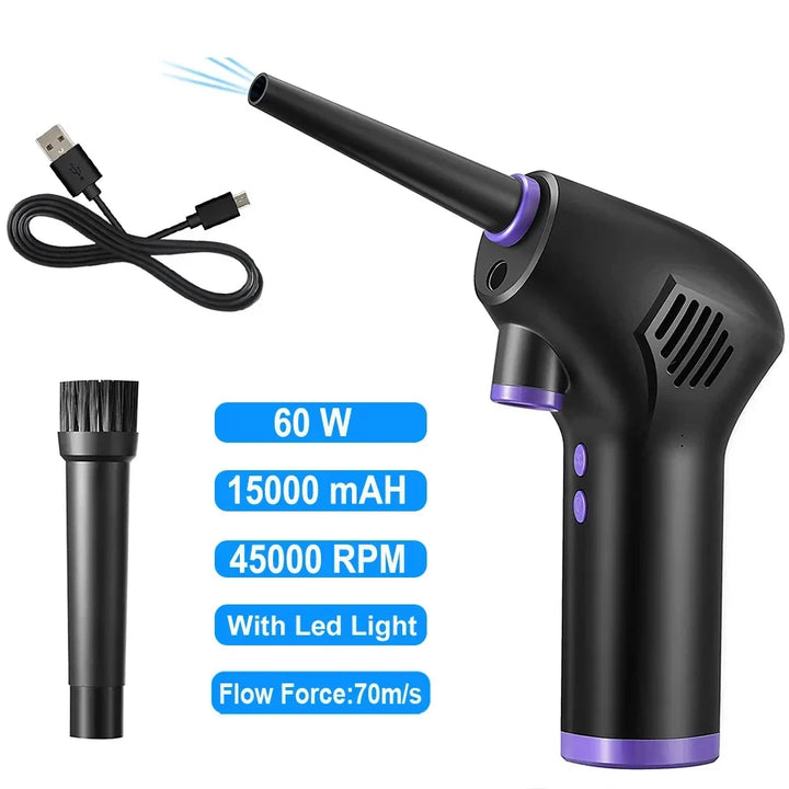 Cordless Air Duster Portable 15000mAh Electric Cleaner - USB Rechargeable Compressed Air Blower