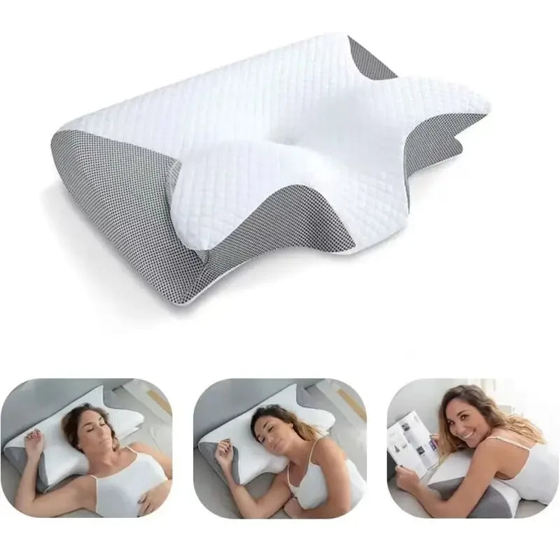 Memory Foam Cervical Neck Pillow Orthopaedic Slow Rebound Support for Sleep &amp; Relaxation