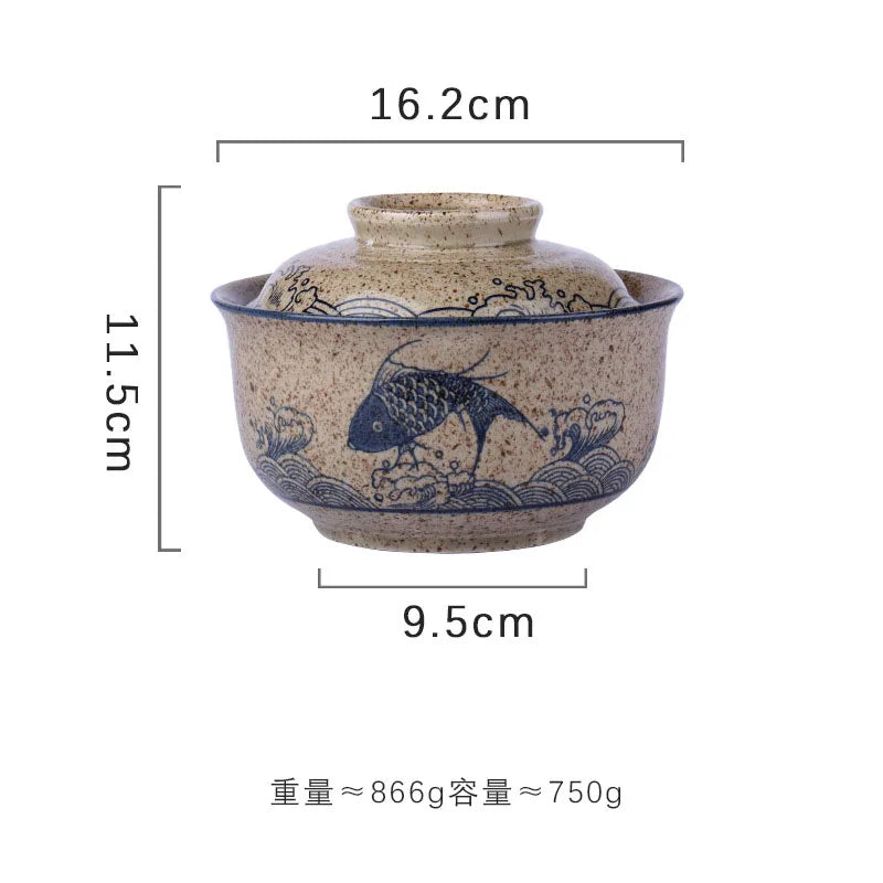 Instant Ramen Bowl With Lid Porcelain Large Capacity