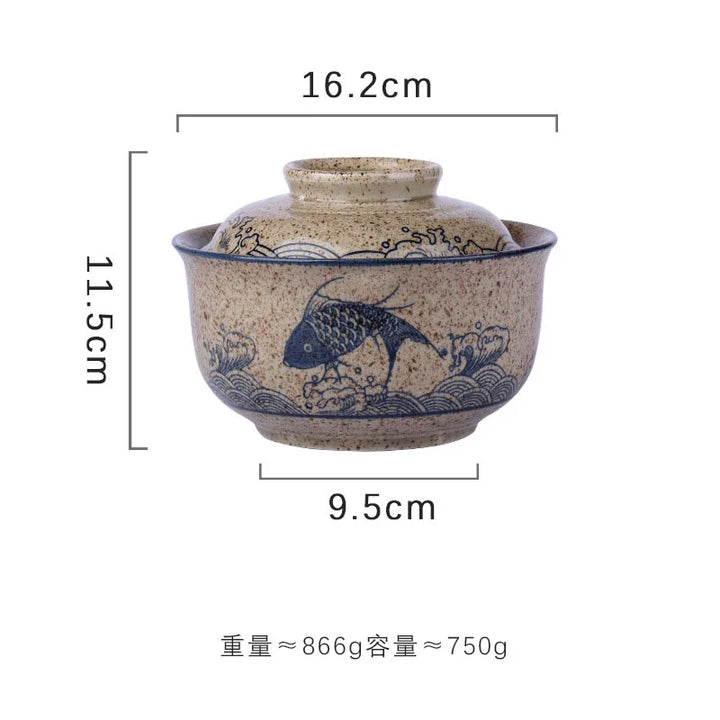 Instant Ramen Bowl With Lid Porcelain Large Capacity