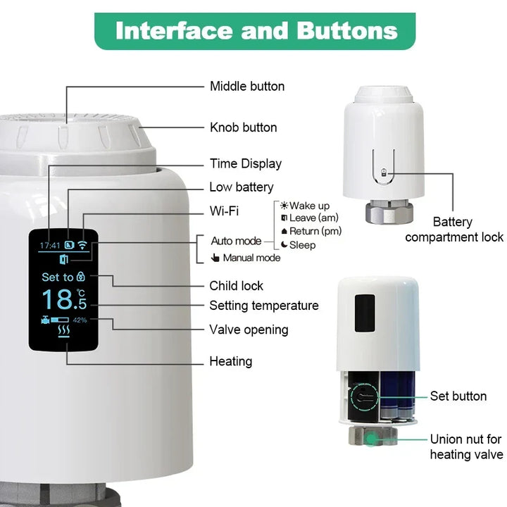 Smart Thermostatic Radiator Valve WiFi Radiator Thermostat Fall 2025 Smart Home Voice Assistant Ready