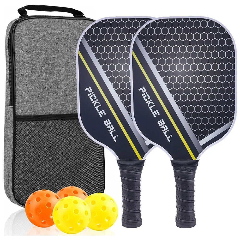 Lightweight Graphite Pickleball Paddle Set with Fiberglass Face and PP Honeycomb Core for Indoor and Outdoor Play