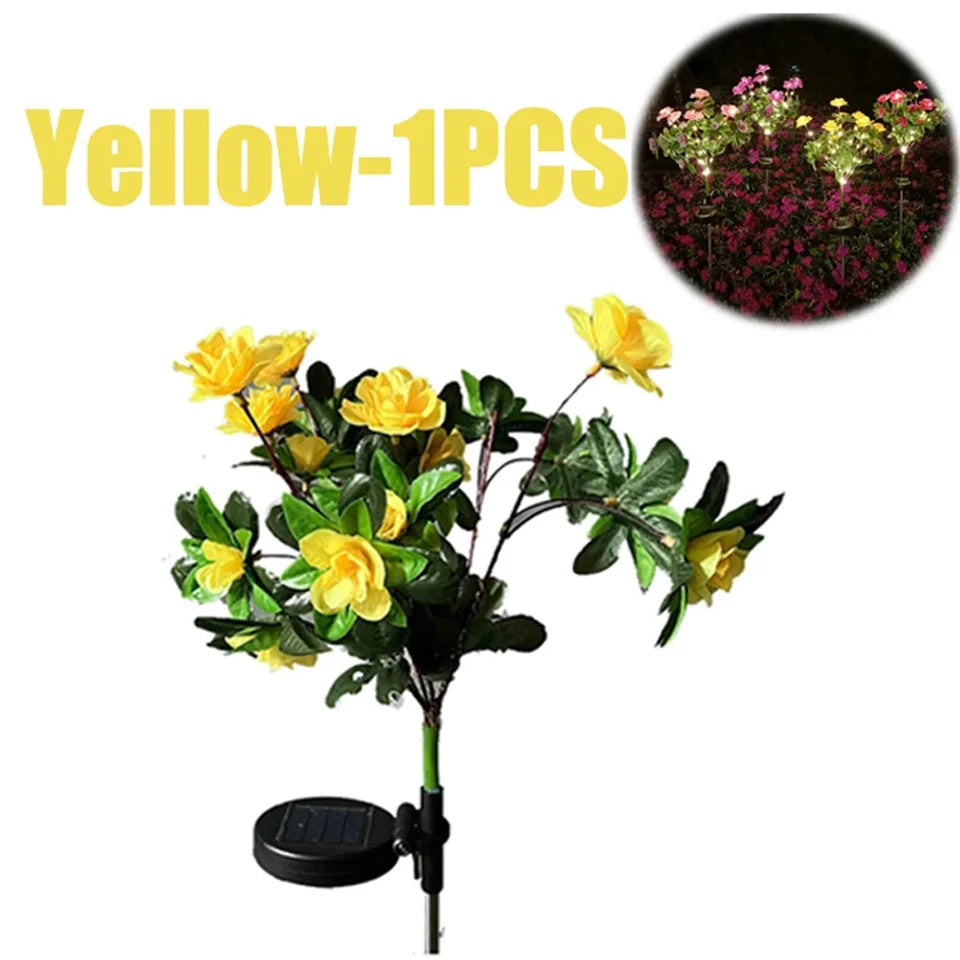 Solar Flower Lights Garden Decor LED Azalea Flowers Outdoor Yard Path Lighting 2026 Holiday Decor Gift Idea