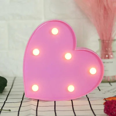 Romantic Heart LED Night Light - Warm White Lamp, An Elegant Valentine&