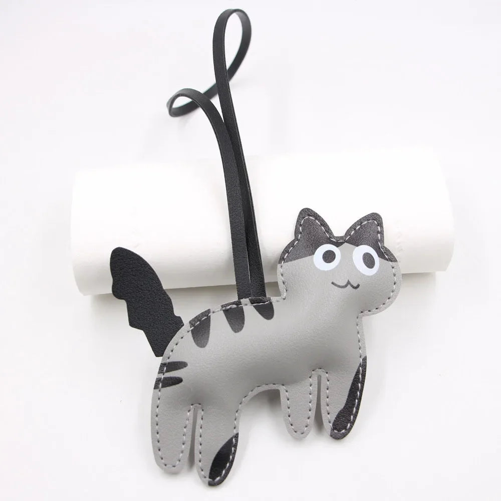 Bear Keychain PU Leather Mini Bag Charm Cute Gift Accessory