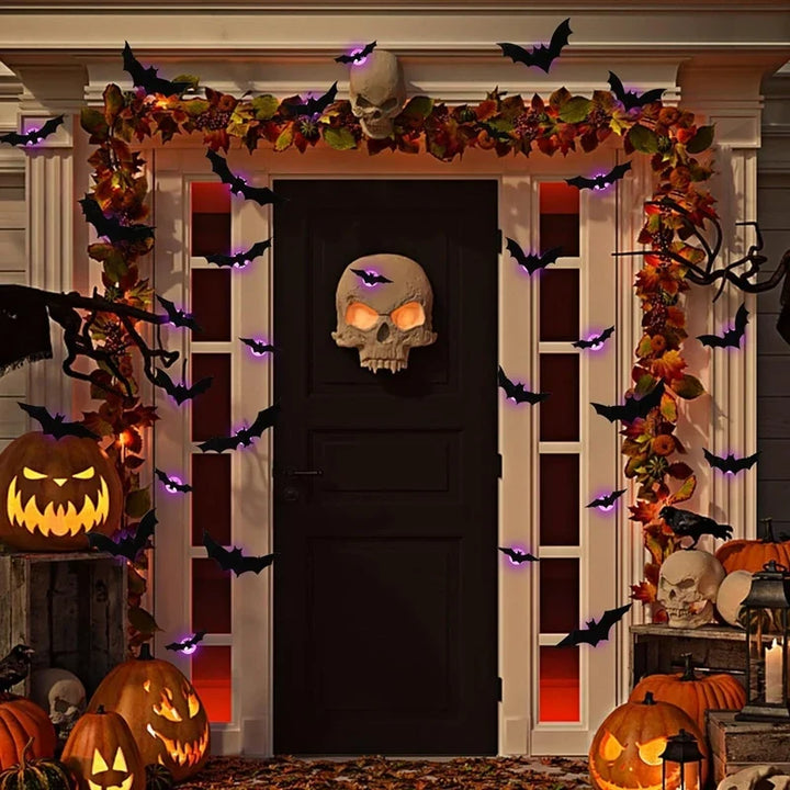 LED Bat Wall Stickers Green 3D Halloween Decor 2025