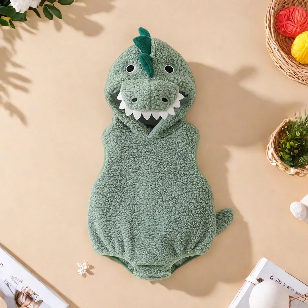 Baby Dinosaur Halloween Romper Plush Hooded Sleeveless
