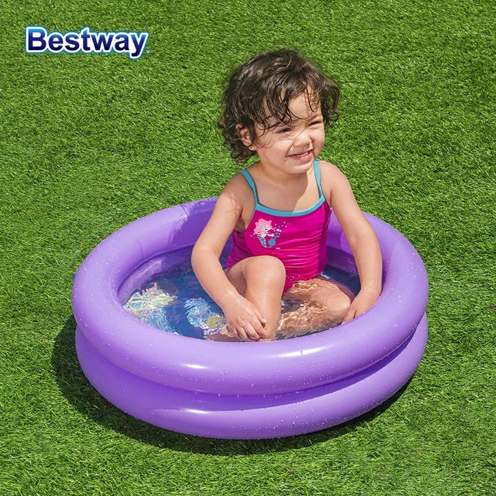 Inflatable Backyard Swimming Pool for Kids, 8ft Portable Summer Play Pool with Durable PVC and Bright colours
