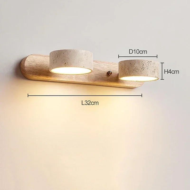 Japandi Wabi Sabi Round LED Wall Light With Mirror Bathroom