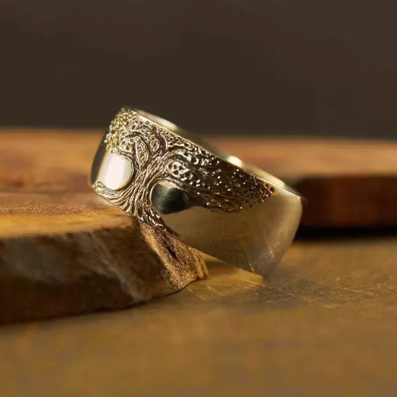 Tree Of Life Ring Unisex Vintage Carved Jewelry European American Fashion Fall 2026 Trend Gift Idea