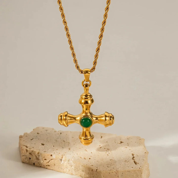Layered Gold Tone Necklace Set With Resin Stone Pendants Boho Statement Jewelry Gift Idea Fall 2026