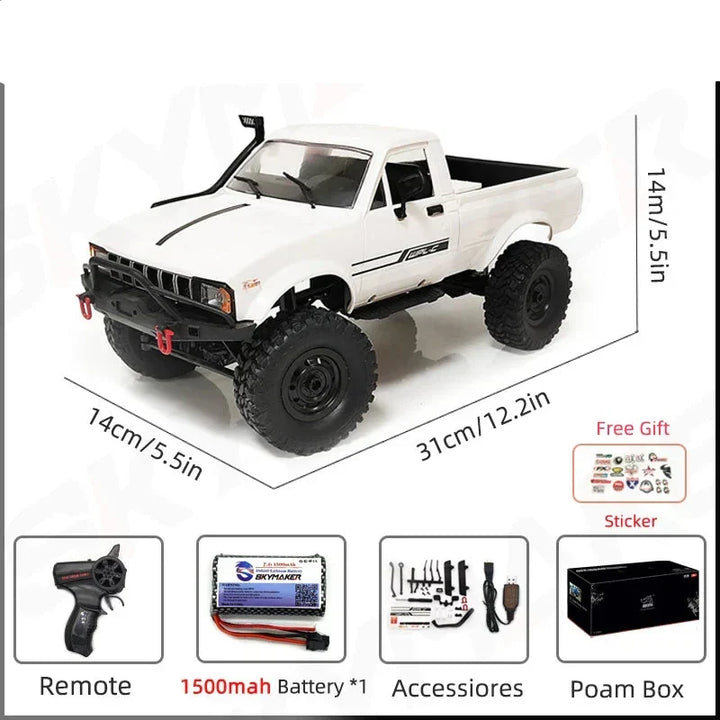 RC Car 1:16 Scale 4WD Rock Crawler Electric Off Road Buggy With LED Lights Gift For Kids 15-20 Min Run Time