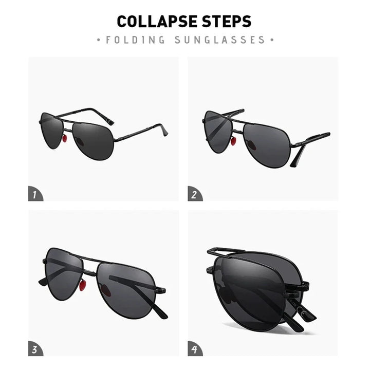 Aviator Sunglasses Foldable Metal Pilot Style Polarized UV400 Sun Glasses, Summer 2026 Trend, All-Day Comfort