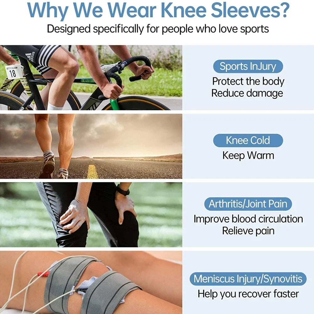 Full Leg Compression Sleeve Long Knee Support for Cycling Hiking Basketball – Pair 2026
