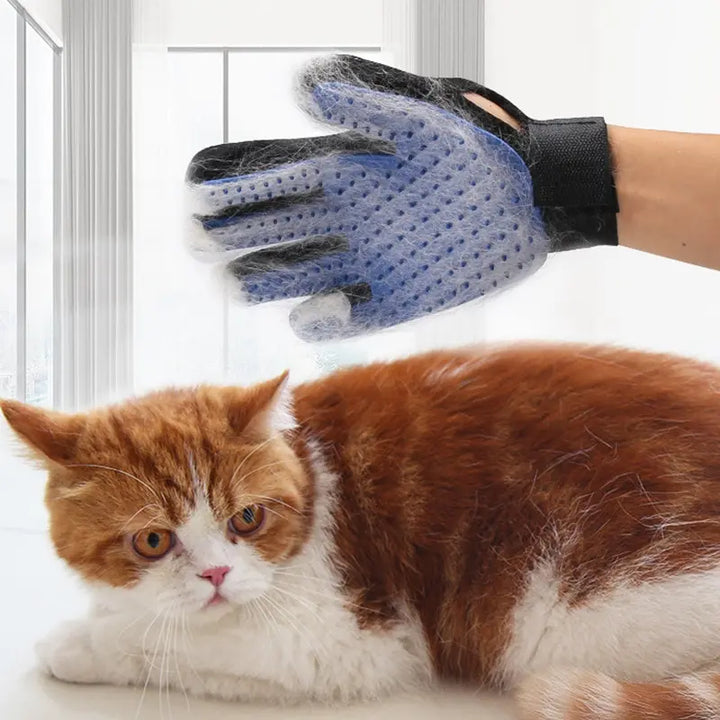 Silicone Pet Grooming Gloves for Cats &amp; Dogs - Hair Removal, Bathing &amp; Massage Tool