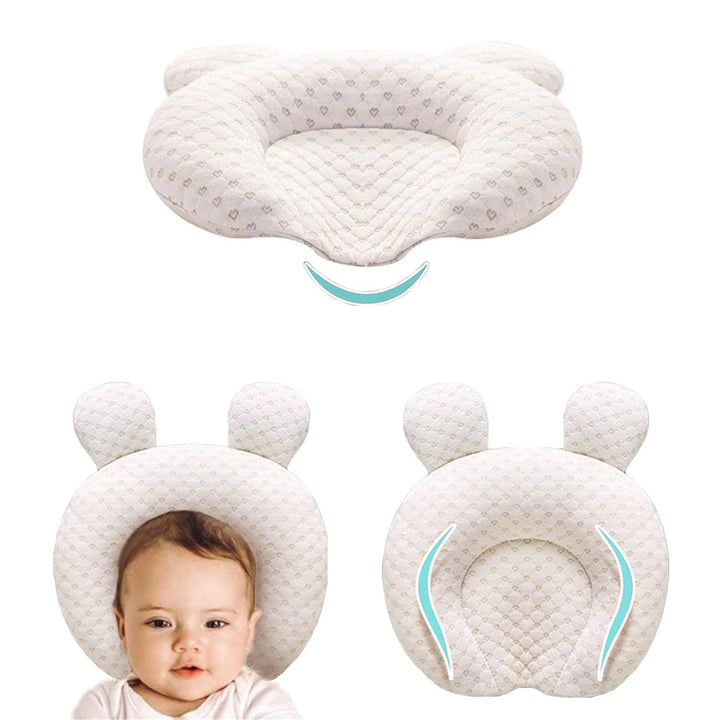 Natural Latex Baby Head Support Pillow - Pediatrician-Recommended Sleep Aid for Flat Head Prevention